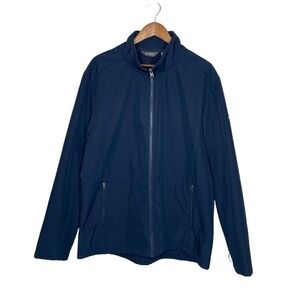Eddie Bauer Mens Full Zip Softshell Jacket 2XL Navy Blue Outdoor Lightweight